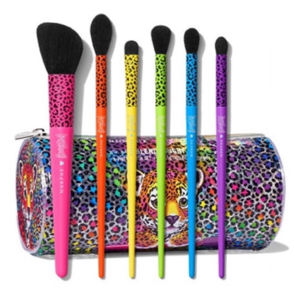 Lisa Frank & Morphe- Blend Bright 6 piece brush set and cosmetic bag